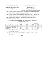 Tải Đề thi học kì 2 môn Địa lý lớp 11 trường THPT Phan Văn Trị, Cần Thơ năm học 2015 - 2016 - Đề kiểm tra học kỳ II môn Địa lớp 11 có đáp án