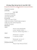 Tải Đề cương Tiếng Anh lớp 4 học kì 1 năm 2020 - 2021 - Đề cương lớp 4 Tiếng Anh học kì 1 có đáp án