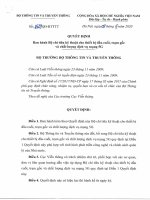 QĐ-BTTTT chỉ tiêu kỹ thuật cho chất lượng dịch vụ mạng 5G - HoaTieu.vn