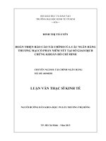 (Luận văn thạc sĩ) hoàn thiện báo cáo tài chính của các ngân hàng thương mại cổ phần niêm yết tại sở giao dịch chứng khoán hồ chí minh 