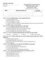 Tải Đề thi cuối học kì 2 lớp 4 môn Khoa học năm 2019 - 2020 Có đáp án - Đề thi lớp 4 cuối kì 2 môn Khoa học