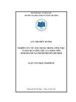 (Luận văn thạc sĩ) nghiên cứu về căng thẳng trong công việc và kết quả công việc của nhân viên kinh doanh tại TPHCM  