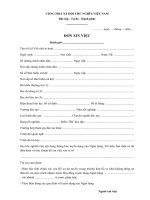 Tải Mẫu đơn xin việc ngành ngân hàng - HoaTieu.vn