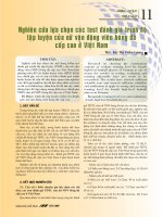 Nghiên cứu lựa chọn các test đánh giá trình độ tập luyện của nữ vận động viên bóng đá cấp cao ở Việt Nam