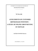 (Luận văn thạc sĩ) antecedebts of customer repurchase intention   a study of online group buying in vietnam 