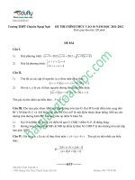 Đề thi và đáp án môn toán vào lớp 10 chuyên Ngoại Ngữ ĐHQG Hà Nội năm 2012