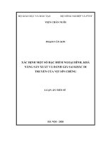 Xác định một số đặc điểm ngoại hình, khả năng sản xuất và đánh giá sai khác di truyền của vịt sín chéng 