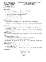 Đề thi và đáp án môn toán lớp 9 học kỳ 1 năm học 2017-2018 của trường THCS chuyên Hà Nội Ams