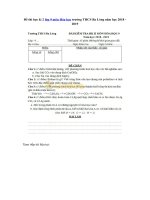 Tải Đề thi học kì 2 lớp 9 môn Hóa học trường THCS Ba Lòng năm học 2018 - 2019 - Đề kiểm tra hk 2 môn Hóa lớp 9