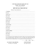 Mẫu đơn xin xác nhận nhân sự