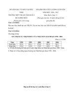 Tải Đề thi học kì 2 môn Địa lý lớp 11 trường THPT Thuận Thành số 3, Bắc Ninh năm học 2016 - 2017 - Đề kiểm tra học kỳ II môn Địa lớp 11 có đáp án