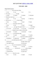 Tải Bài ôn tập ở nhà trong thời gian nghỉ dịch Corona môn tiếng Anh lớp 6 - Ôn tập tiếng Anh lớp 6 giữa học kì 2 có đáp án