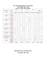 Tải Đề thi học kì 2 môn Khoa học lớp 5 năm học 2017 - 2018 theo Thông tư 22 - Đề kiểm tra học kì 2 môn Khoa học lớp 5 có bảng ma trận đề thi