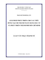 (Luận văn thạc sĩ) giải pháp phát triển cho vay tiêu dùng tại chi nhánh ngân hàng đầu tư và phát triển thành phố hồ chí minh  