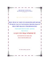 (Luận văn thạc sĩ) phân tích các nhân tố ảnh hưởng đến rủi ro tín dụng tại các ngân hàng thương mại cổ phần trên địa bàn tỉnh bình dương 