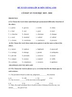 Tải Đề ôn thi vào lớp 10 môn Tiếng Anh năm học 2019 - 2020 số 28 - Đề tuyển sinh lớp 10 môn Anh năm 2019 có đáp án