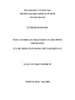 (Luận văn thạc sĩ) nâng cao hiệu quả hoạt động của hệ thống thanh toán của hệ thống ngân hàng việt nam hiện nay 