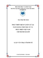 (Luận văn thạc sĩ) phát triển dịch vụ bán lẻ tại ngân hàng TMCP đầu tư và phát triển việt nam chi nhánh sài gòn 