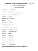 Tải Từ vựng Tiếng Anh lớp 7 Chương trình mới Unit 8, 9, 10, 11, 12 - Để học tốt tiếng Anh 7 Thí điểm