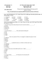 Tải Đề thi tuyển sinh vào lớp 10 môn Tiếng Anh năm học 2018-2019 Sở GD&ĐT Phú Thọ - Đề thi vào lớp 10 môn tiếng Anh