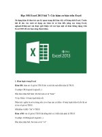Tải Học MS Excel 2013 bài 7: Các hàm cơ bản trên Excel - Các hàm thông dụng trong Excel