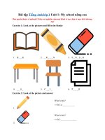 Tải Bài tập Tiếng Anh lớp 1 Unit 1: My school nâng cao - Tiếng Anh lớp 1 Unit Starter sách Cánh Diều