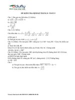 Đề thi kiểm tra chất lượng định kì tháng 8 môn toán lớp 9 tại trung tâm EDUFLY