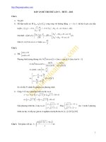 Đáp án đề thi thử đại học số 5 trên báo toán học tuổi trẻ năm 2013