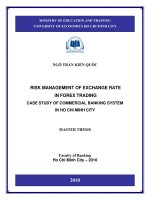 (Luận văn thạc sĩ) risk management of exchange rate in forex trading case study of commercial banking system in ho chi minh city  