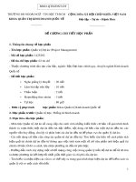 Đề cương chi tiết học phần Quản trị dự án (Project Management)