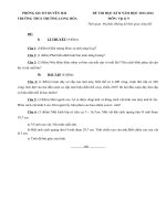 Tải Đề thi học kì 2 môn Vật lý lớp 9 trường THCS Long Hòa, Trà Vinh - Đề thi học kì 2 Vật lý 9