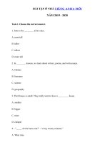 04 - Ôn tập tiếng Anh lớp 6 giữa học kì 2 có đáp án