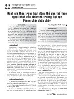 Đánh giá thực trạng hoạt động thể dục thể thao ngoại khoá của sinh viên trường Đại học Phòng cháy chữa cháy