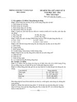 Tải Đề thi giữa học kì 2 môn Vật lý lớp 6 phòng GD&ĐT Bắc Giang năm 2015 - 2016 - Đề kiểm tra giữa học kì II môn Vật lý lớp 6 có đáp án