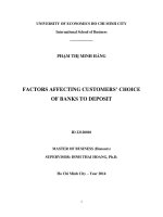 (Luận văn thạc sĩ) factors affecting customers choice of banks to deposit 