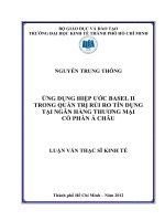 (Luận văn thạc sĩ) ứng dụng hiệp ước basel II trong quản trị rủi ro tín dụng tại ngân hàng thương mại cổ phần á châu 