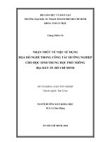 Nhận thức về việc sử dụng họa đồ nghề trong công tác hướng nghiệp cho học sinh trung học phổ thông địa bàn thành phố hồ chí minh 