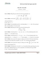 Đề thi vào 10 môn toán tỉnh Thái Nguyên năm 2013