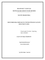 (Luận văn thạc sĩ) hoàn thiện hoạt động quản lý rủi ro tín dụng tại ngân hàng thương mại cổ phần á châu 