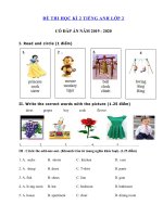 Tải Đề ôn thi học kì 2 lớp 2 môn tiếng Anh theo chương trình Family and Friends 2 - Đề thi tiếng Anh lớp 2 học kỳ 2 có đáp án