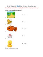 Tải Đề thi Tiếng Anh lớp 1 học kì 1 sách Kết nối tri thức năm 2020 - Đề thi học kì 1 lớp 1 môn Tiếng Anh có đáp án