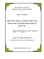 (Luận văn thạc sĩ) thuế thu nhập cá nhân ở việt nam trong bối cảnh hội nhập kinh tế quốc tế 
