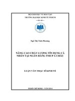 (Luận văn thạc sĩ) nâng cao chất lượng tín dụng cá nhân tại ngân hàng thương mại cổ phần á châu 