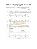 Tải Đề thi học kì 2 lớp 12 môn Vật lý năm 2018 - 2019 trường THPT Thanh Hà - Hải Dương - Đề thi Vật lý lớp 12 học kì 2