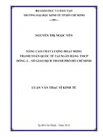 (Luận văn thạc sĩ) nâng cao chất lượng hoạt động thanh toán quốc tế tại ngân hàng TMCP đông á   sở giao dịch TP  HCM 