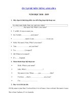 Tải Ôn tập hè môn Tiếng Anh lớp 6 năm học 2018 - 2019 - Bài tập Tiếng Anh lớp 6 cả năm