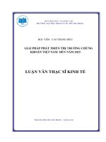 (Luận văn thạc sĩ) giải pháp phát triển thị trường chứng khoán việt nam đến năm 2015 
