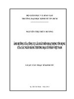 (Luận văn thạc sĩ) ảnh hưởng của công cụ lãi suất đến hoạt động tín dụng của các ngân hàng thương mại cổ phần việt nam 