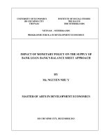 (Luận văn thạc sĩ) impact of monetary policy on bank’s loan supply bank’s balance sheet approach 