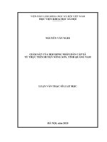 Giám sát của hội đồng nhân dân cấp xã từ thực tiễn huyện Nông Sơn, tỉnh Quảng Nam